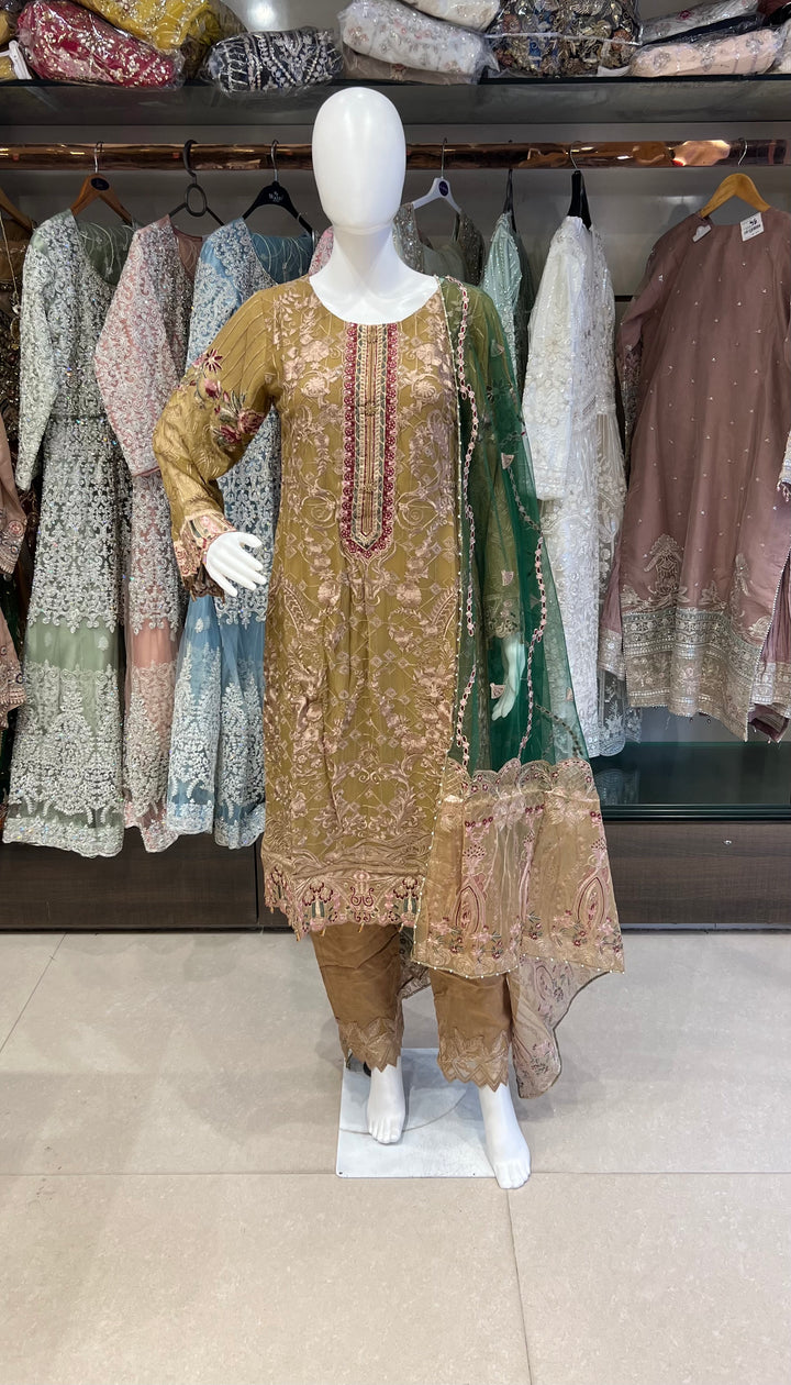 RAMSHA DESIGNER THREAD WORK CHIFFON SUITS - SHA01