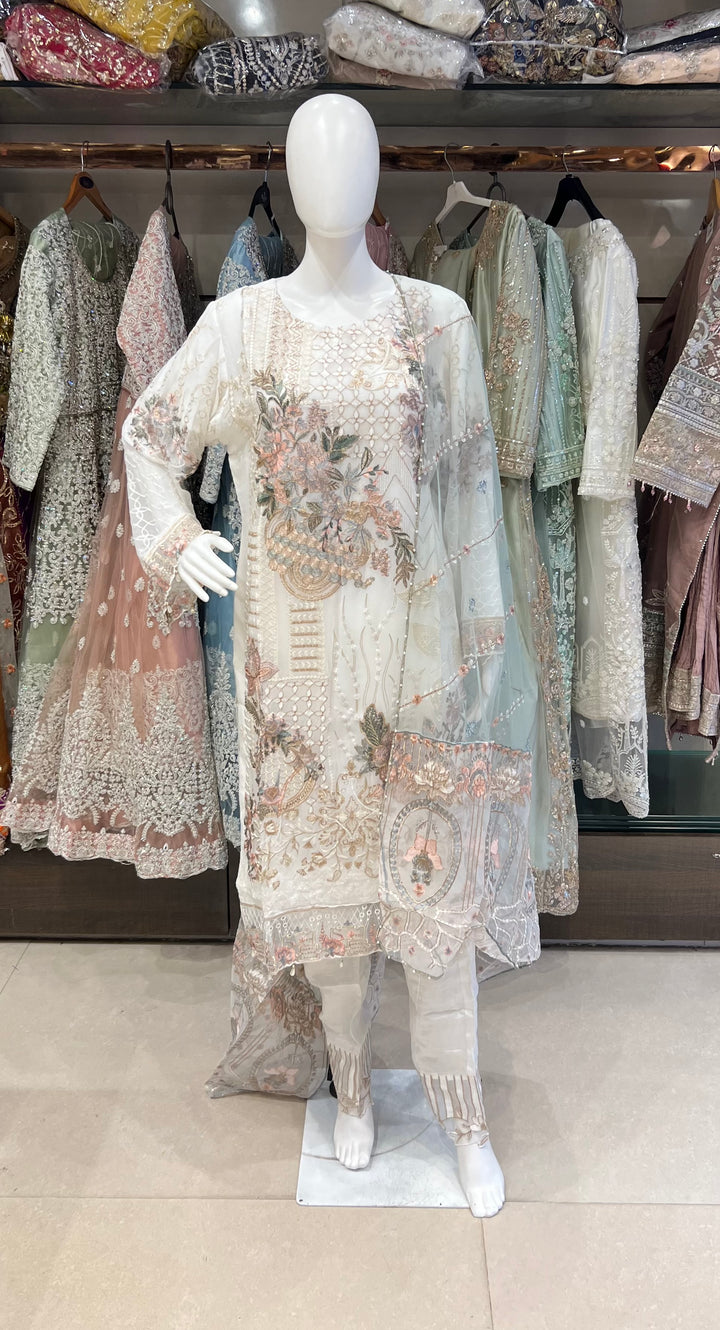 RAMSHA DESIGNER THREAD WORK CHIFFON SUITS - SHA01