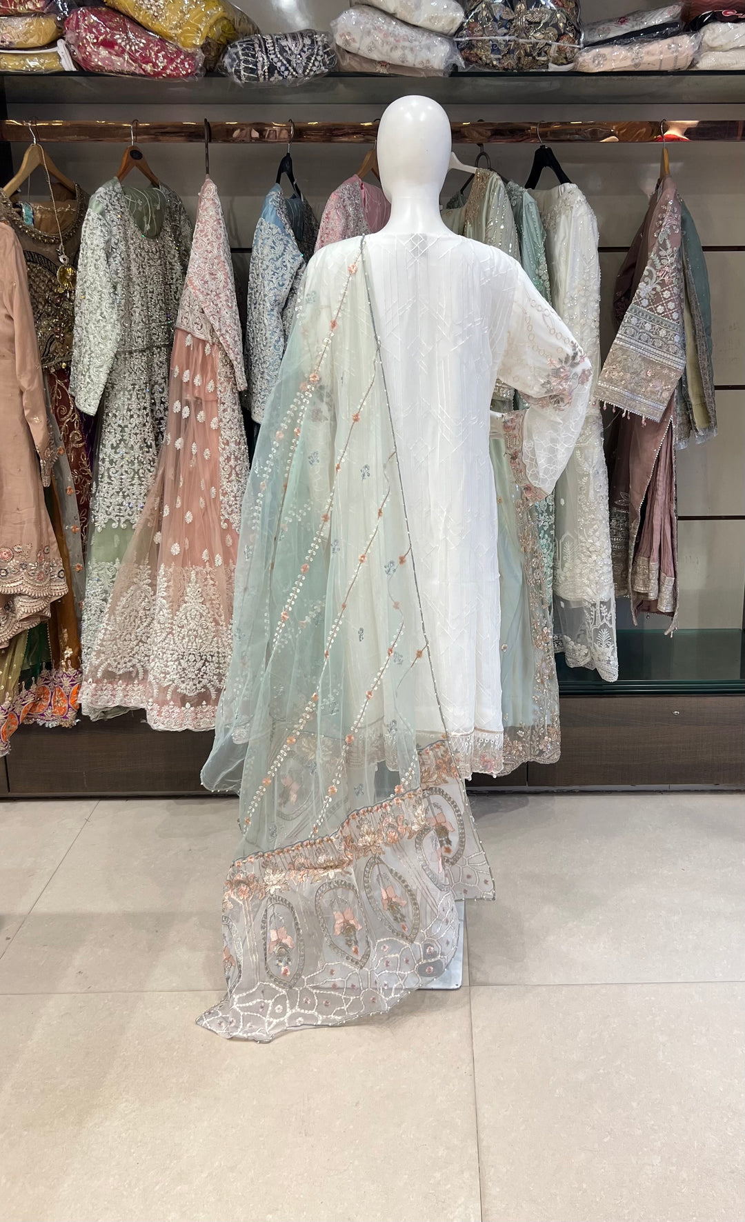 RAMSHA DESIGNER THREAD WORK CHIFFON SUITS - SHA01