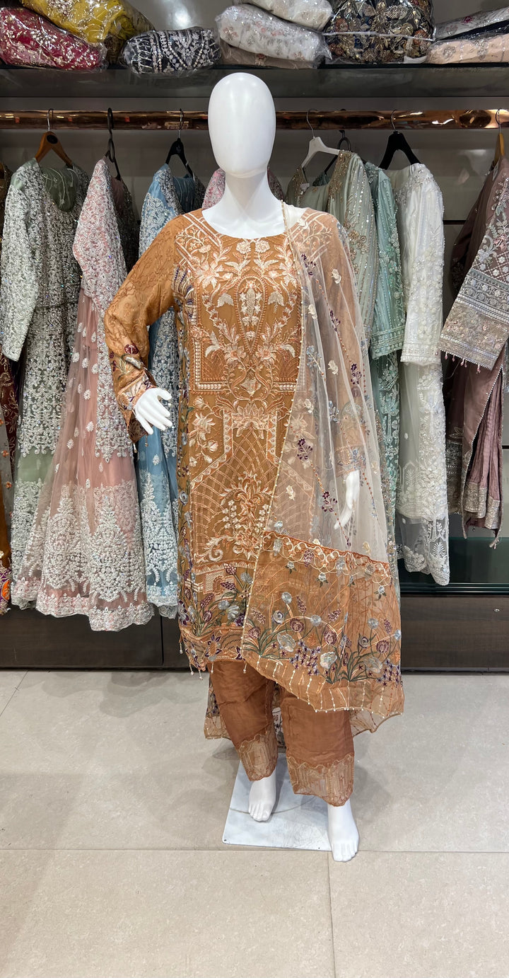 RAMSHA DESIGNER THREAD WORK CHIFFON SUITS - SHA01