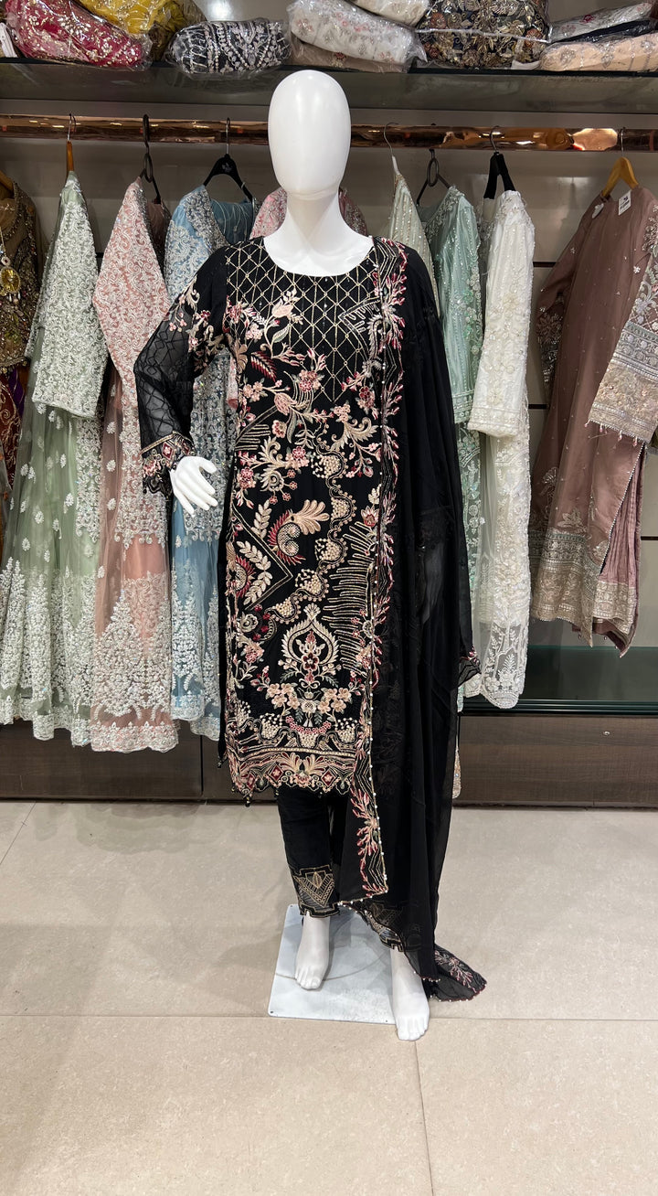 RAMSHA DESIGNER THREAD WORK CHIFFON SUITS - SHA01