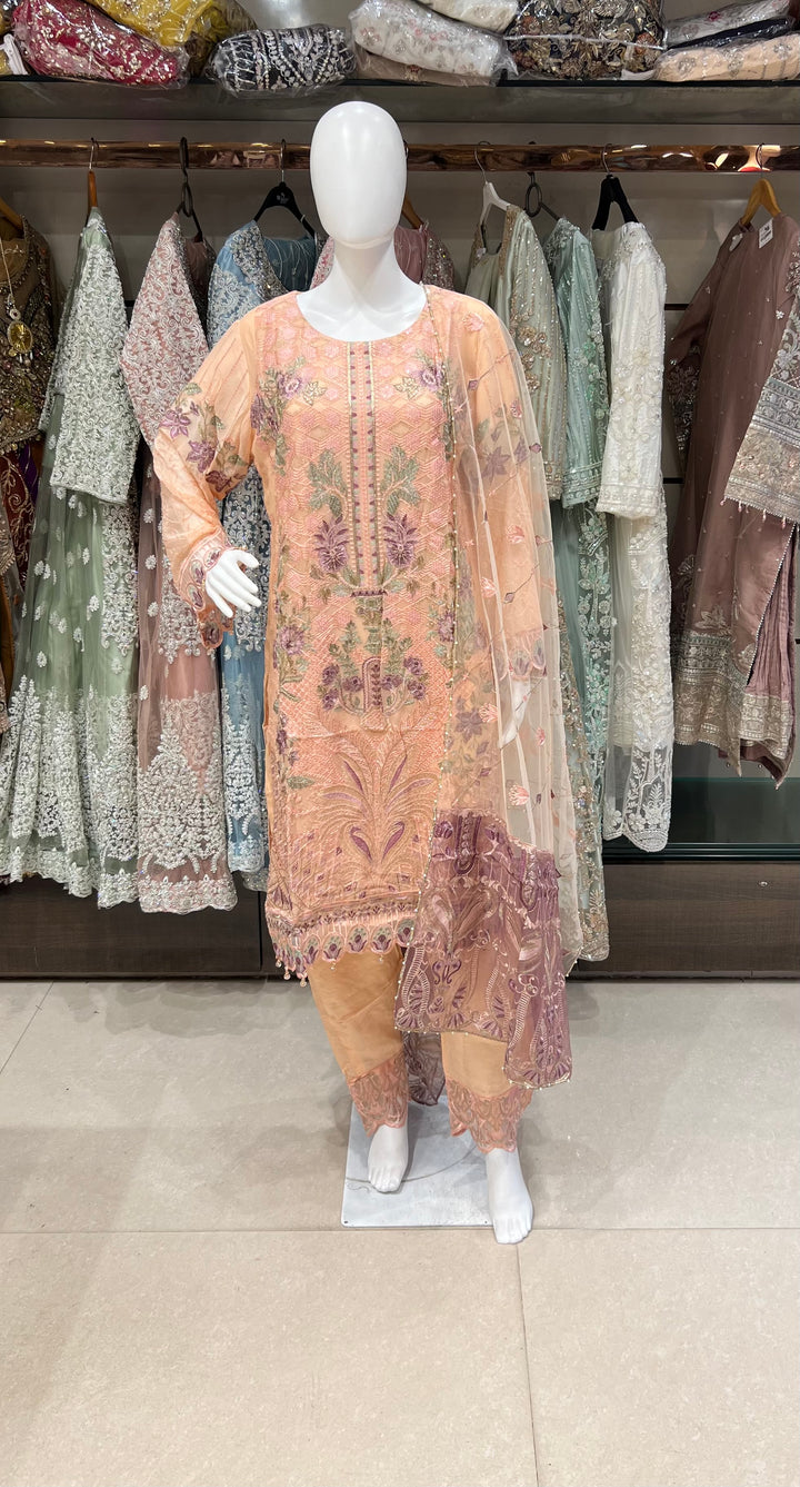 RAMSHA DESIGNER THREAD WORK CHIFFON SUITS - SHA01