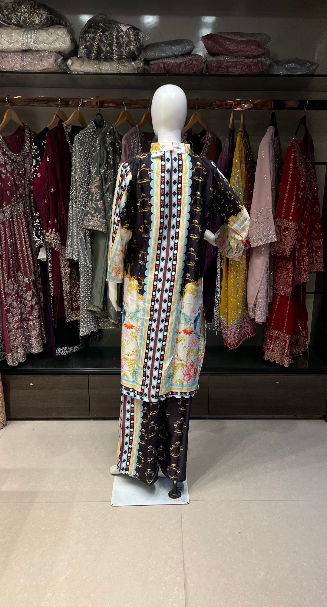 TURKISH PRINTED SILK COORD SET  (3XL)-IKCP01/IKBN04/10