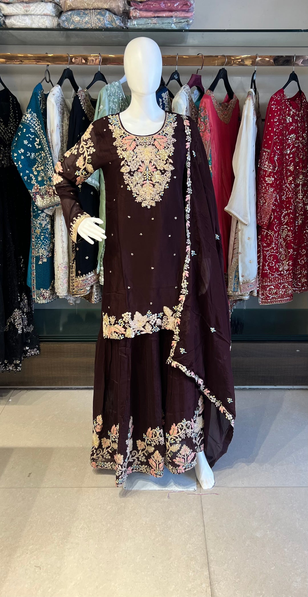 EMBRIDORY WORK DESIGNER SUIT - BTZA09