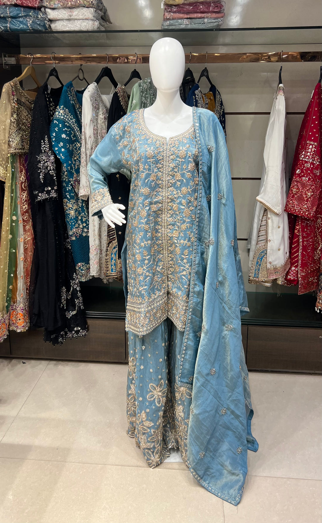 ZARI WORK DESIGNER SUIT - IKFV02