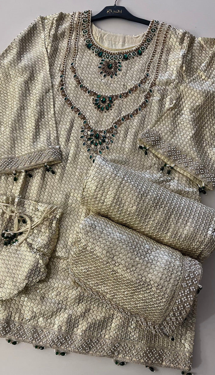 SEQUINCE WITH DIMAND WORK DESIGNER SUIT - IKJE03