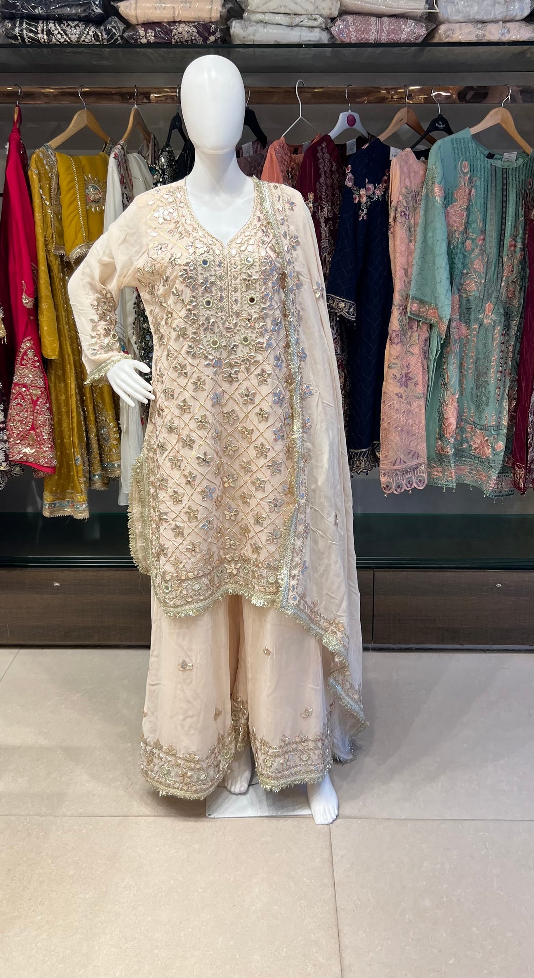 GOTA MIRROR WORK DESIGNER SUIT - IKJE01