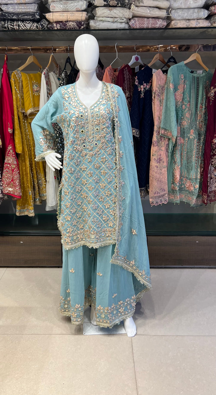 GOTA MIRROR WORK DESIGNER SUIT - IKJE01