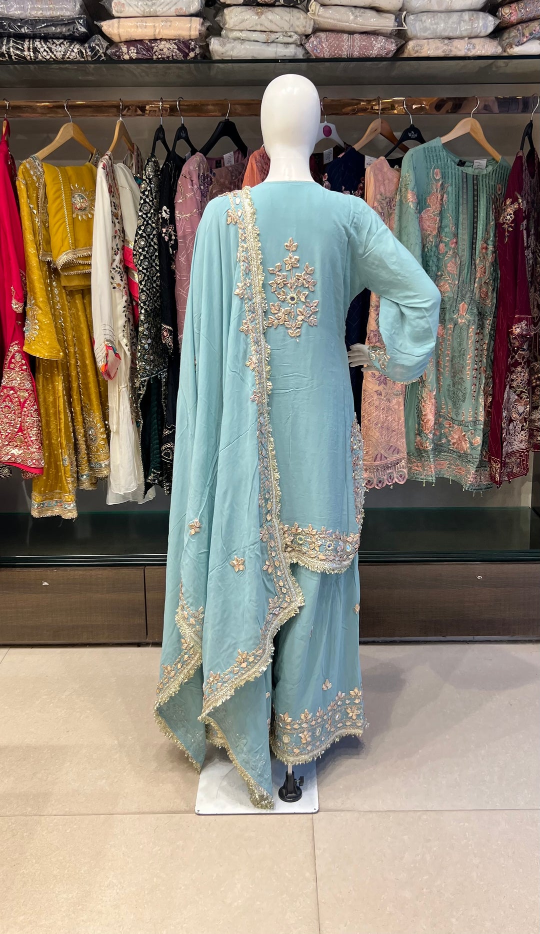 GOTA MIRROR WORK DESIGNER SUIT - IKJE01