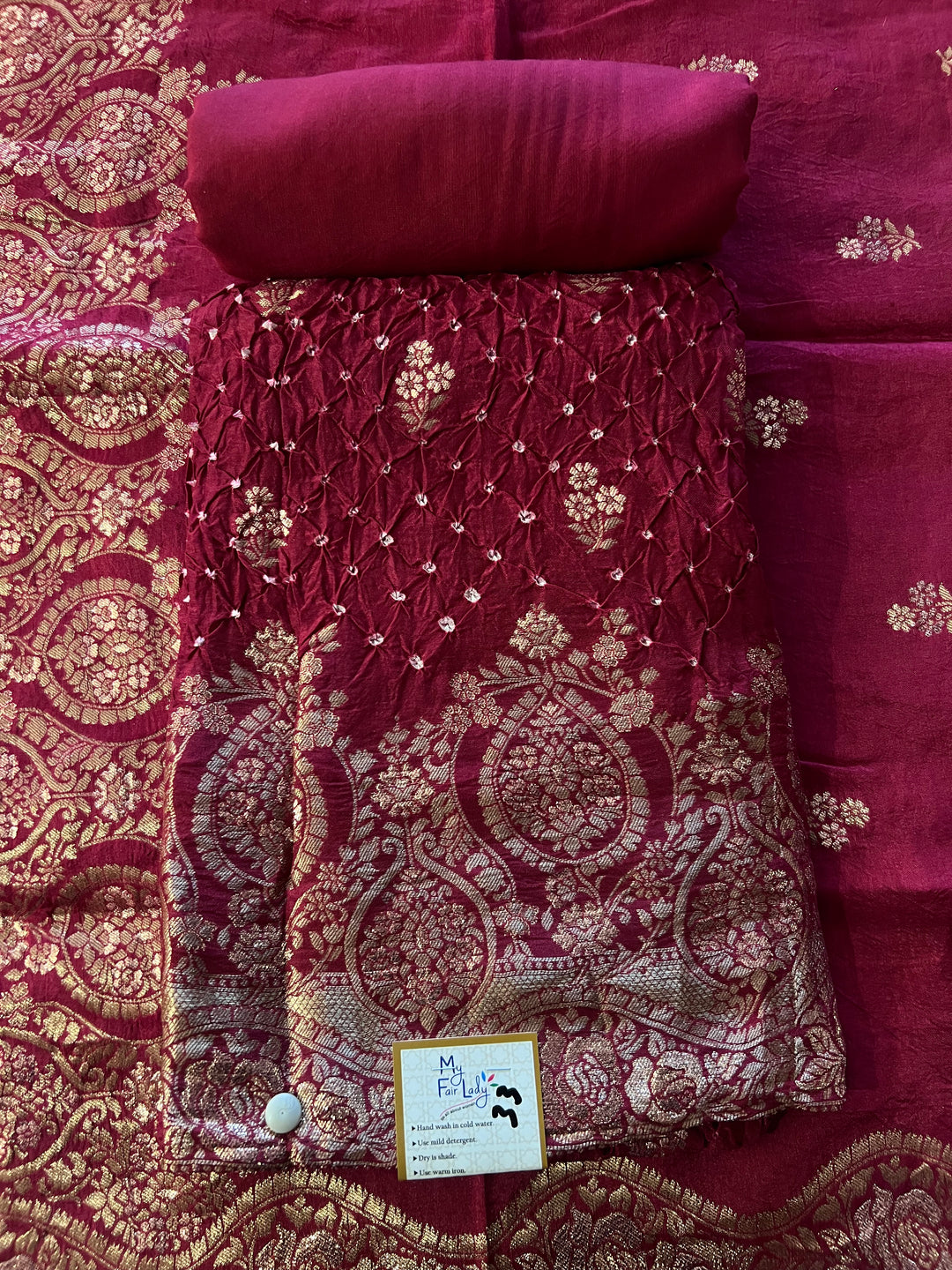 DESIGNER UNSTITCHED BANARASI CRUSH DRESS MATERIAL - BRT33