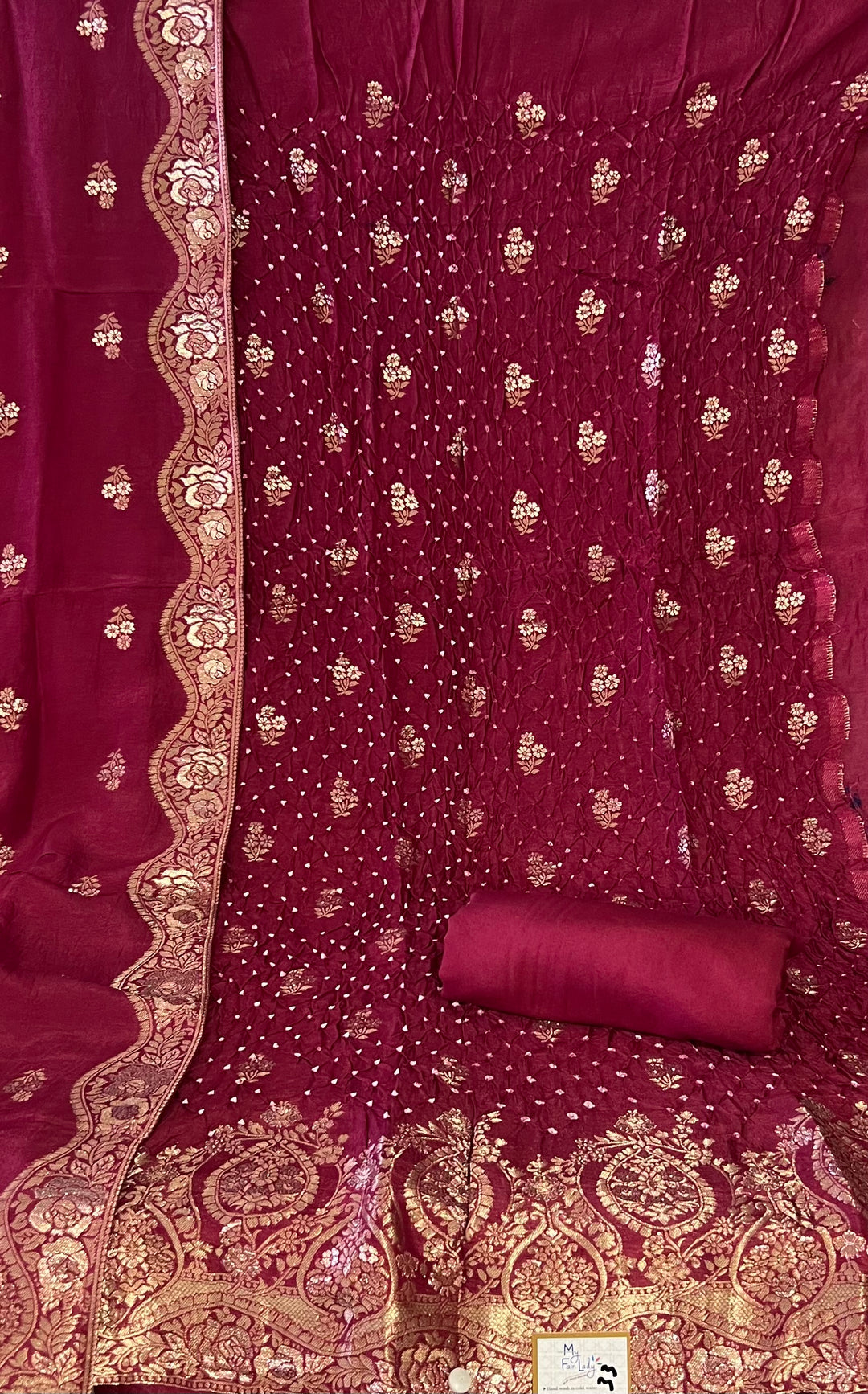 DESIGNER UNSTITCHED BANARASI CRUSH DRESS MATERIAL - BRT33