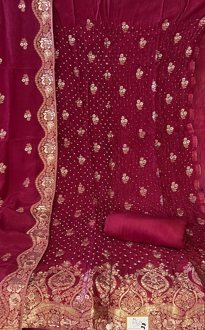 DESIGNER UNSTITCHED BANARASI CRUSH DRESS MATERIAL - BRT33