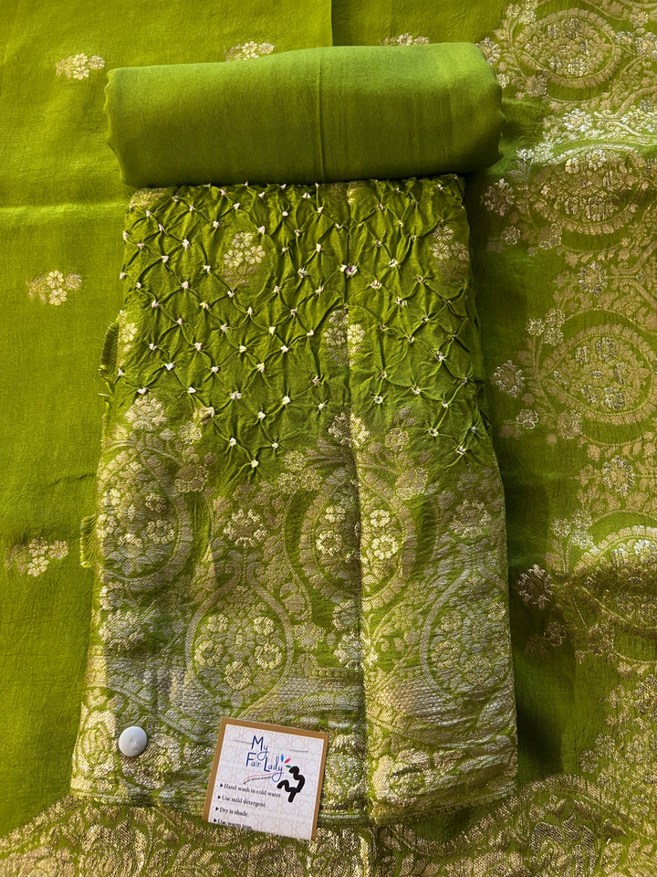 DESIGNER UNSTITCHED BANARASI CRUSH DRESS MATERIAL - BRT33