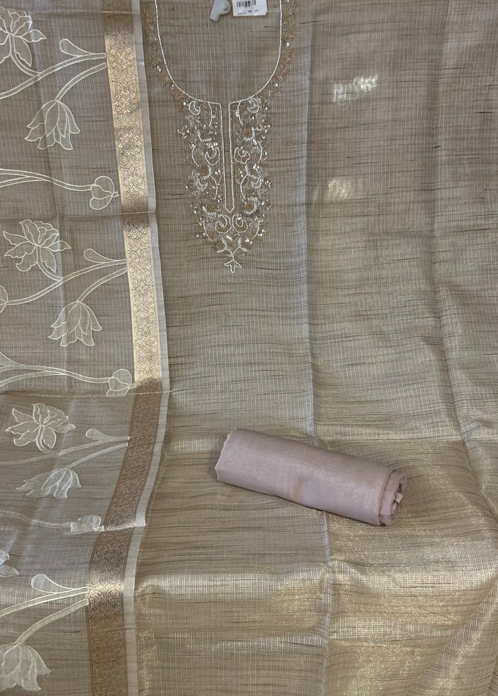 HEER ORGANZA DESIGNER UNSTITCHED DRESS MATERIAL - BRT63