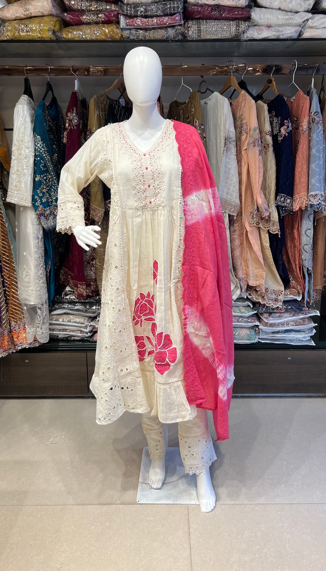 READYMADE DESIGNER ANARKALI COTTON SUIT - BRT78
