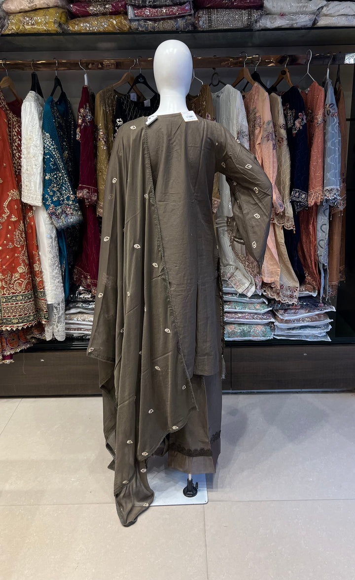 EMBROIDERY COTTON DESIGNER SUIT - BRT77