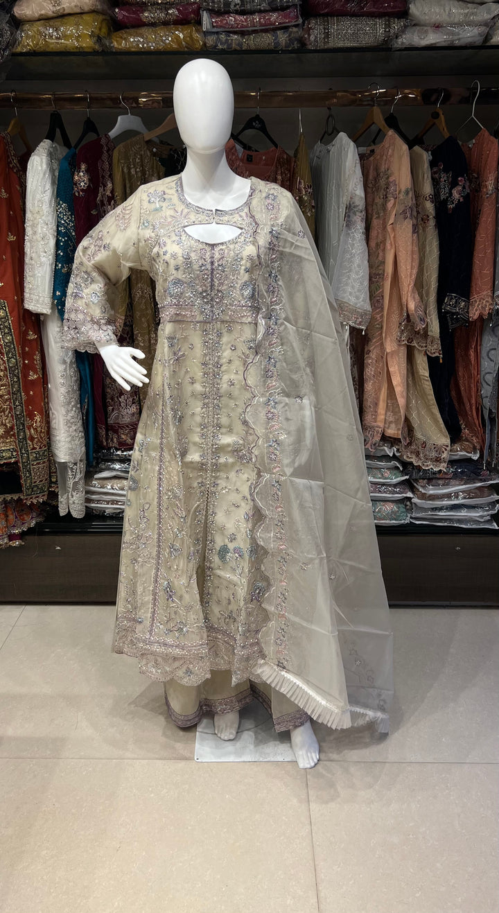 ANARKALI DESIGNER PAKISTANI ORGANZA SUIT- BRT00072