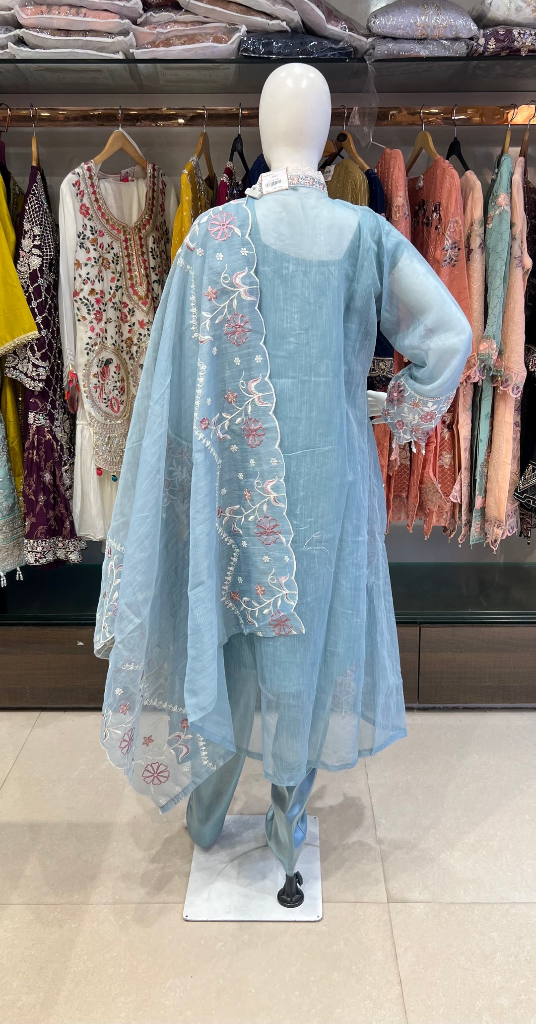 FLORAL EMBROIDERY PAKISTANI DESIGNER SUIT - IKRW19