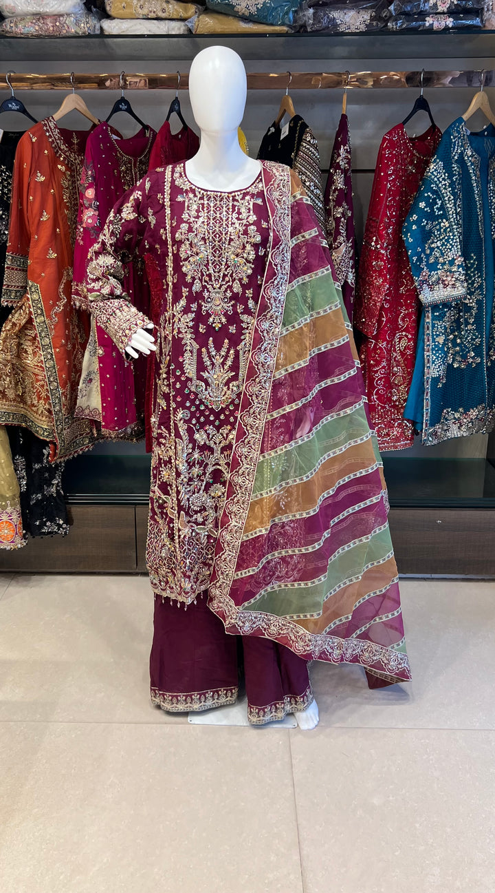 PAKISTANI HANDWORK DESIGNER SUIT - TMF01