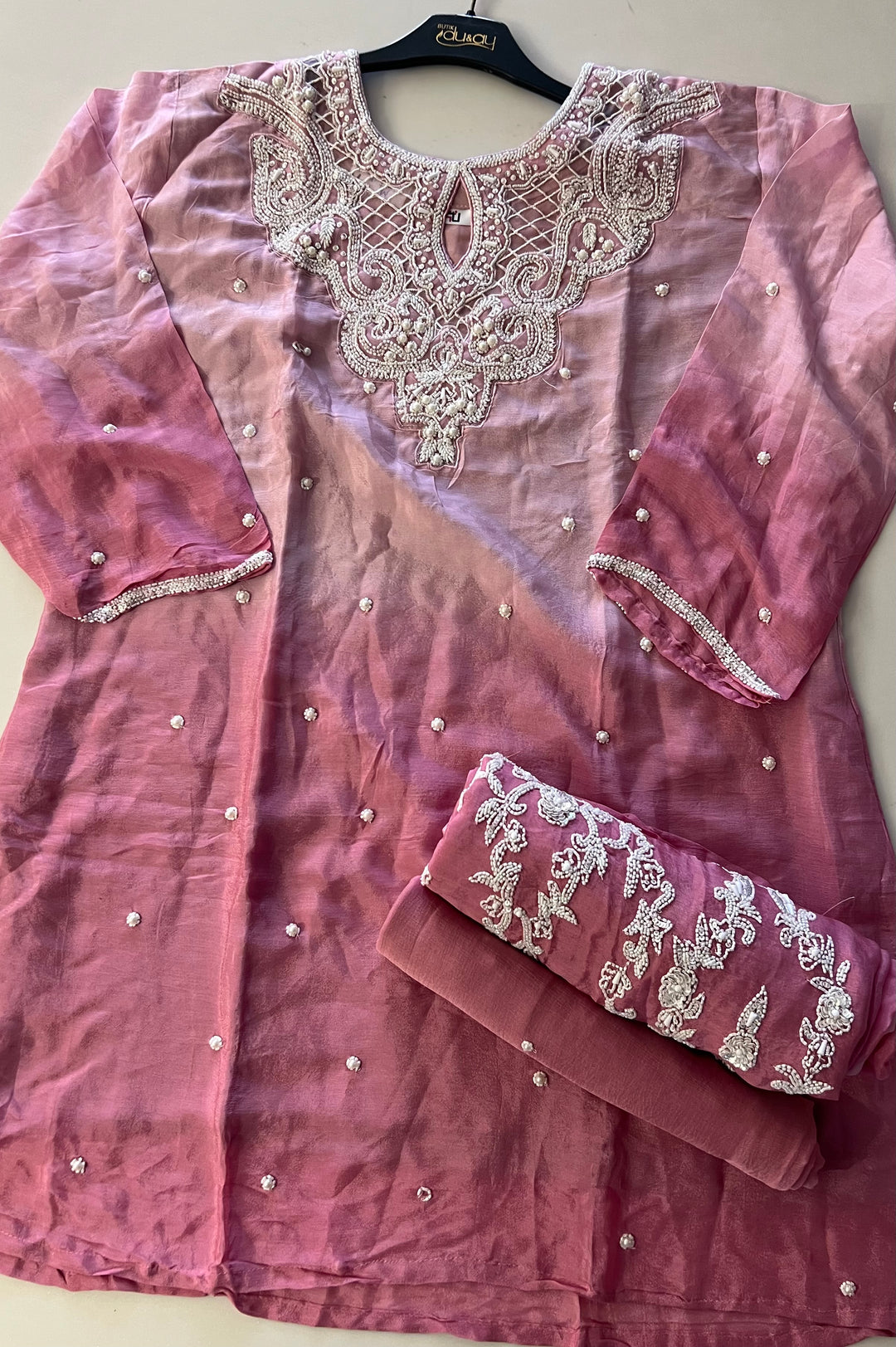 ROSE DESIGNER SHARARA DRESS - BRT99