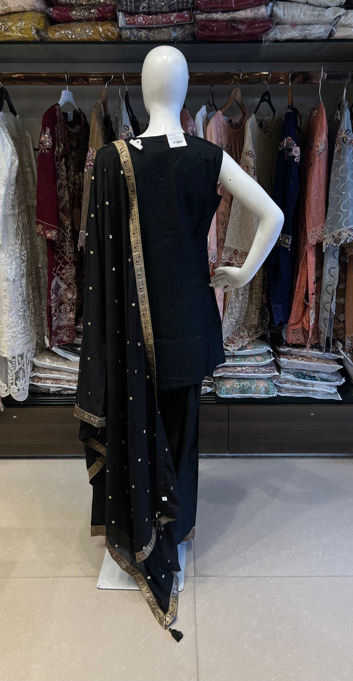 BLACK FARSHI SALWAR BANARASI DESIGNER SUIT - BRT28