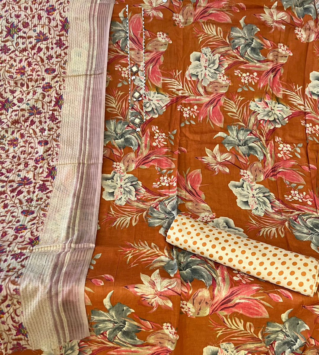 KUSHI DESIGNER UNSTITCHED DRESS MATERIAL-IKDD02