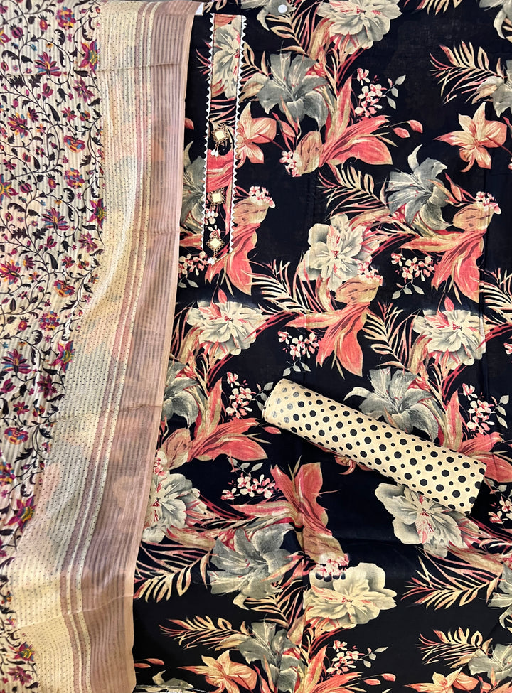 KUSHI DESIGNER UNSTITCHED DRESS MATERIAL-IKDD02