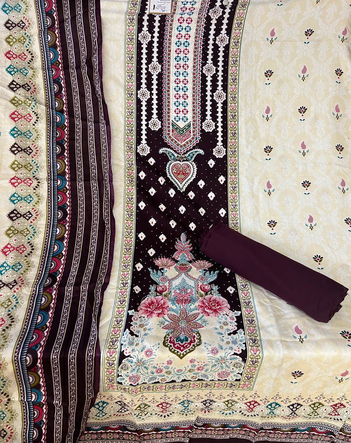 KASHMIRI DESIGNER UNSTITCHED DRESS MATERIAL-IKDD01