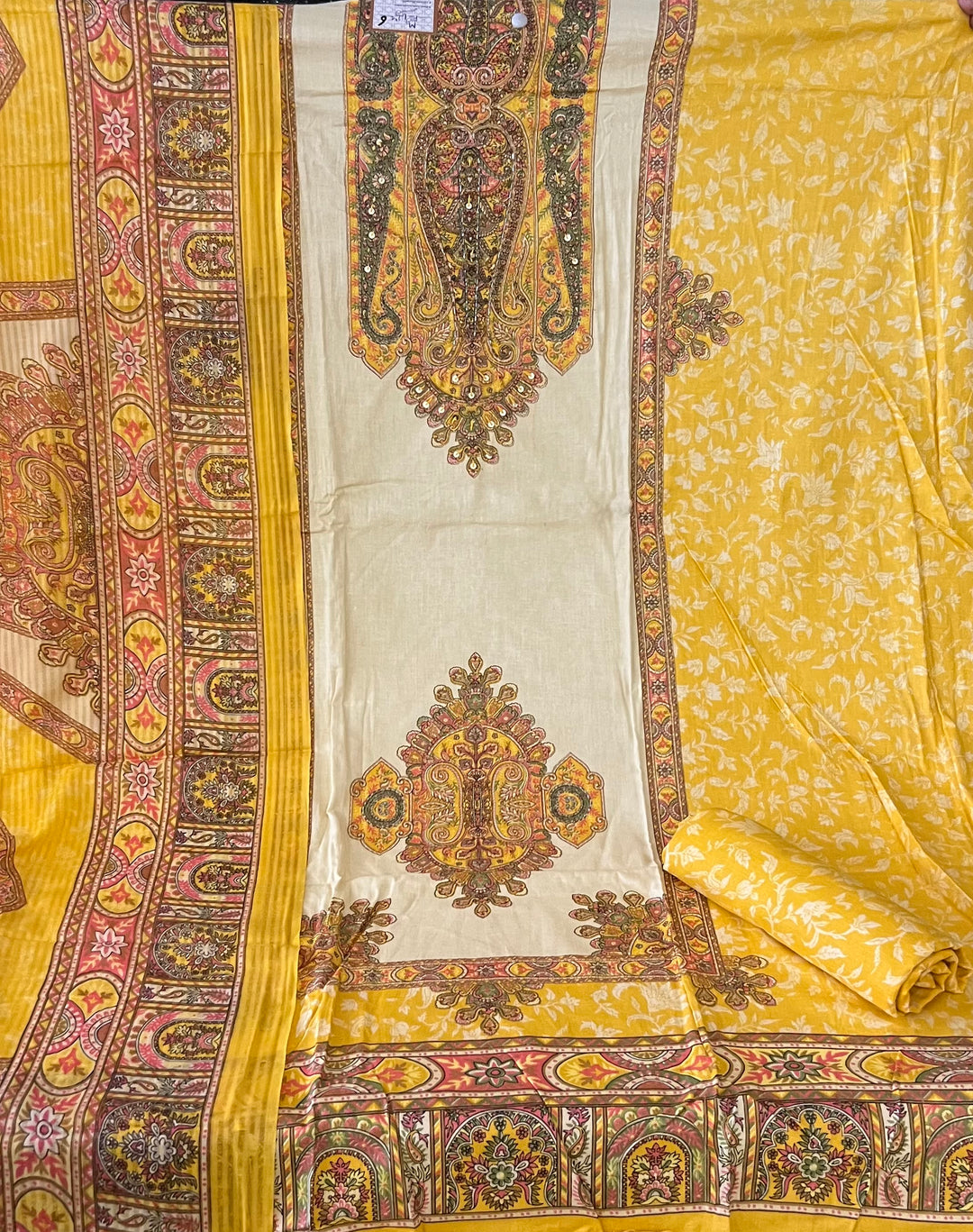 DESIGNER UNSTICHED DRESS (COTTON) - IKCP06/3