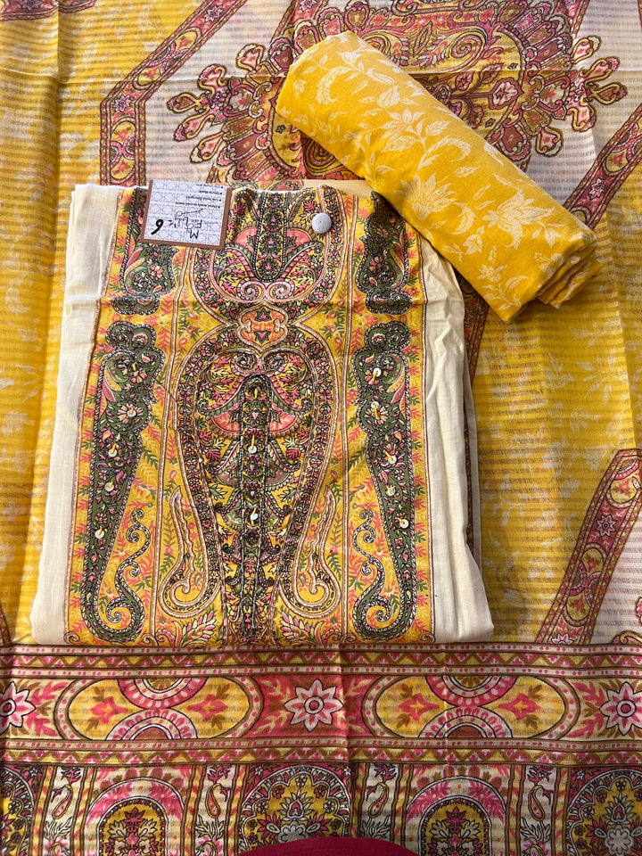 DESIGNER UNSTICHED DRESS (COTTON) - IKCP06/3