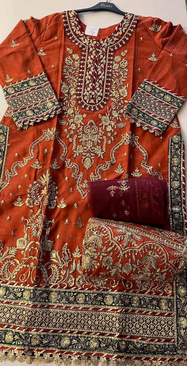 PAKISTANI HANDWORK DESIGNER SUIT - TMF01