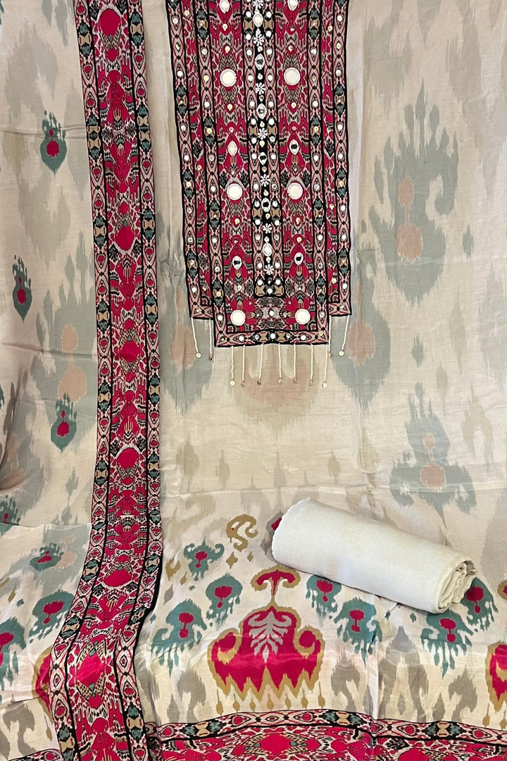 DESIGNER UNSTITCHED MASLEEN DRESS MATERIAL - BRT57