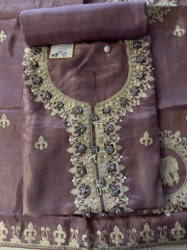 DESIGNER UNSTITCHED SHIMMER DRESS MATERIAL - BRT50