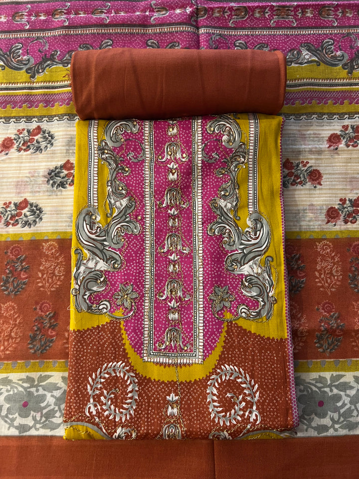 KUSHI DESIGNER UNSTITCHED DRESS MATERIAL-IKDL16