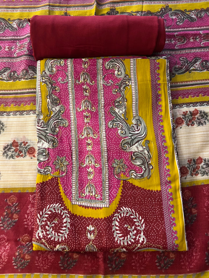 KUSHI DESIGNER UNSTITCHED DRESS MATERIAL-IKLB016