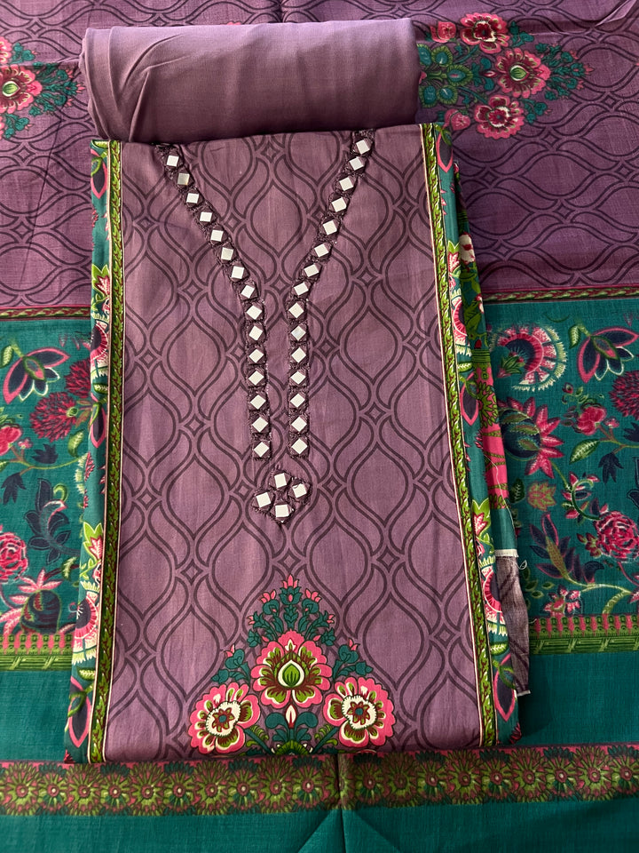 KUSHI DESIGNER UNSTITCHED DRESS MATERIAL-IKDL16