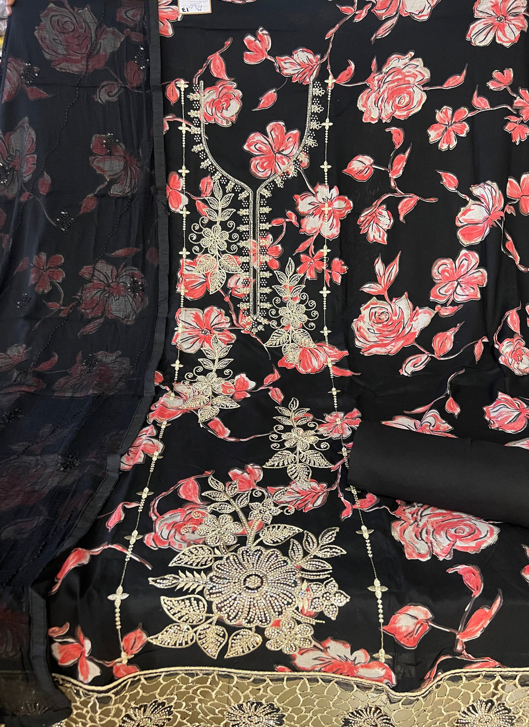 DESIGNER UNSTITCHED DRESS MATERIAL-IKDL13