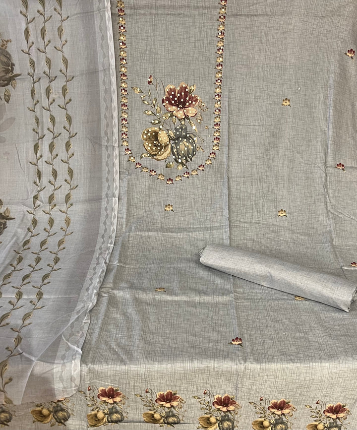 DESIGNER UNSTITCHED DRESS MATERIAL-IKDD03