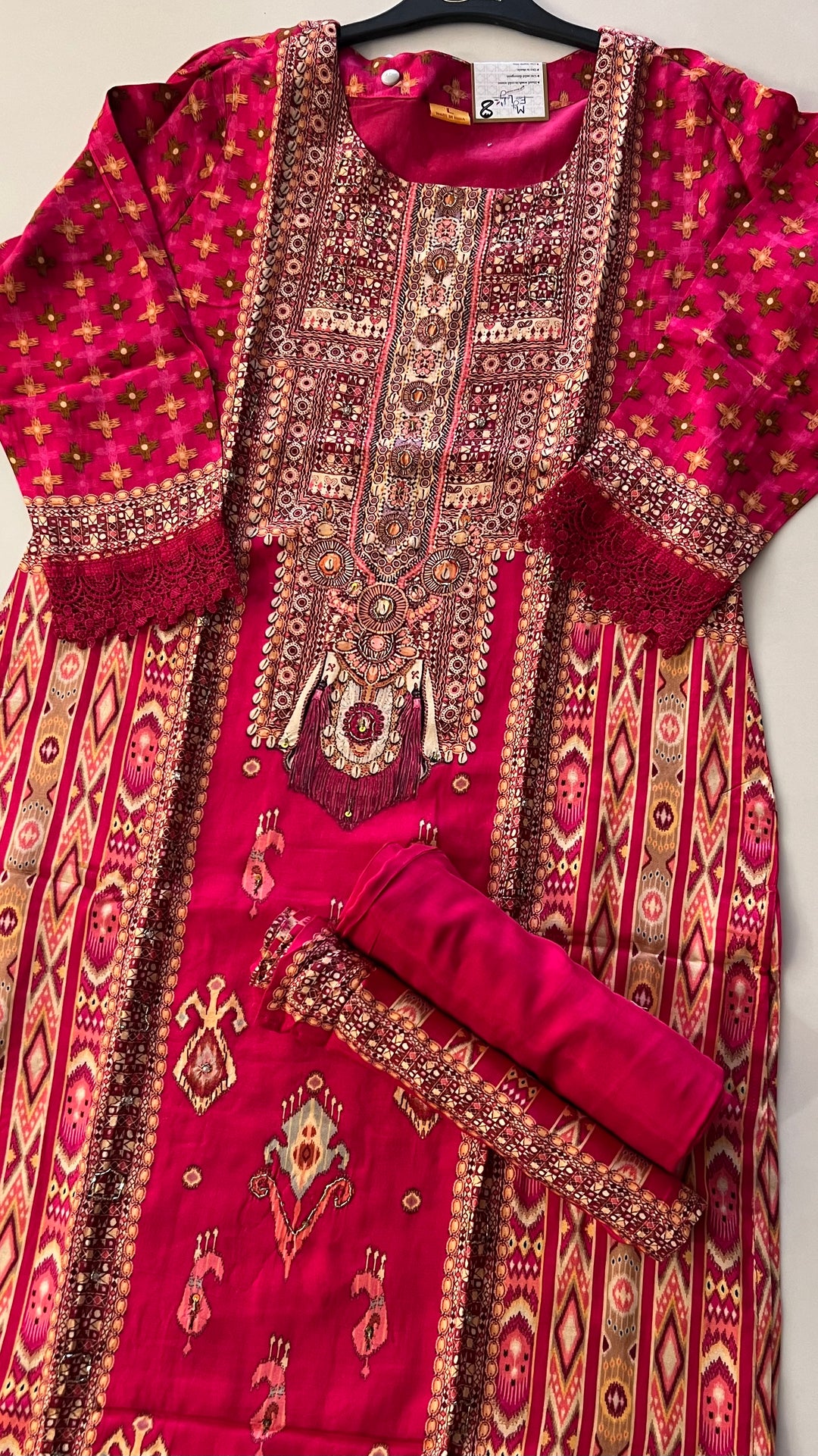PURE MUSLEEN EMBROIDERY  WORK DESIGNER SUIT (3XL) - IKFQU08