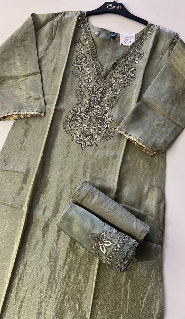 EMBROIDERY  WORK DESIGNER SUIT (3XL) - IKFQU07