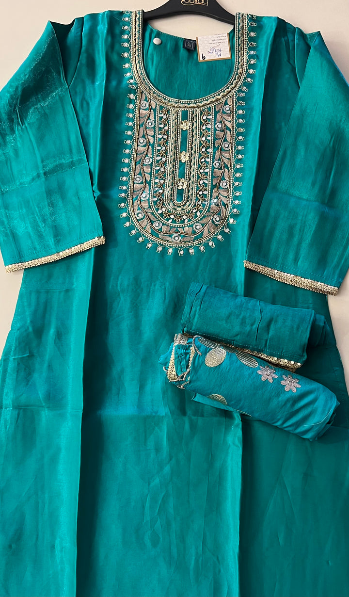 EMBROIDERY  WORK DESIGNER SUIT (3XL) - IKFQU09