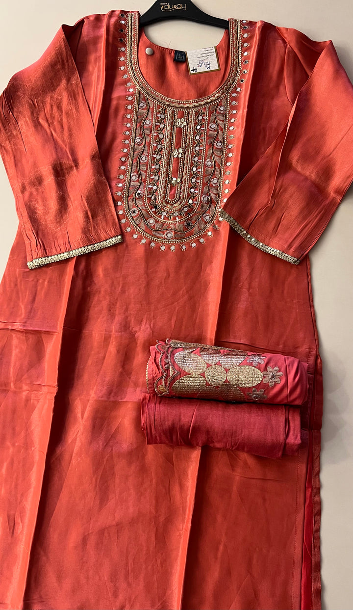 EMBROIDERY  WORK DESIGNER SUIT (3XL)- IKFQU04
