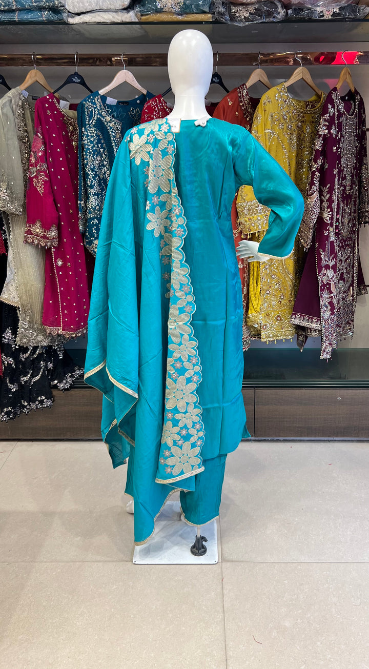 EMBROIDERY  WORK DESIGNER SUIT (3XL) - IKFQU09