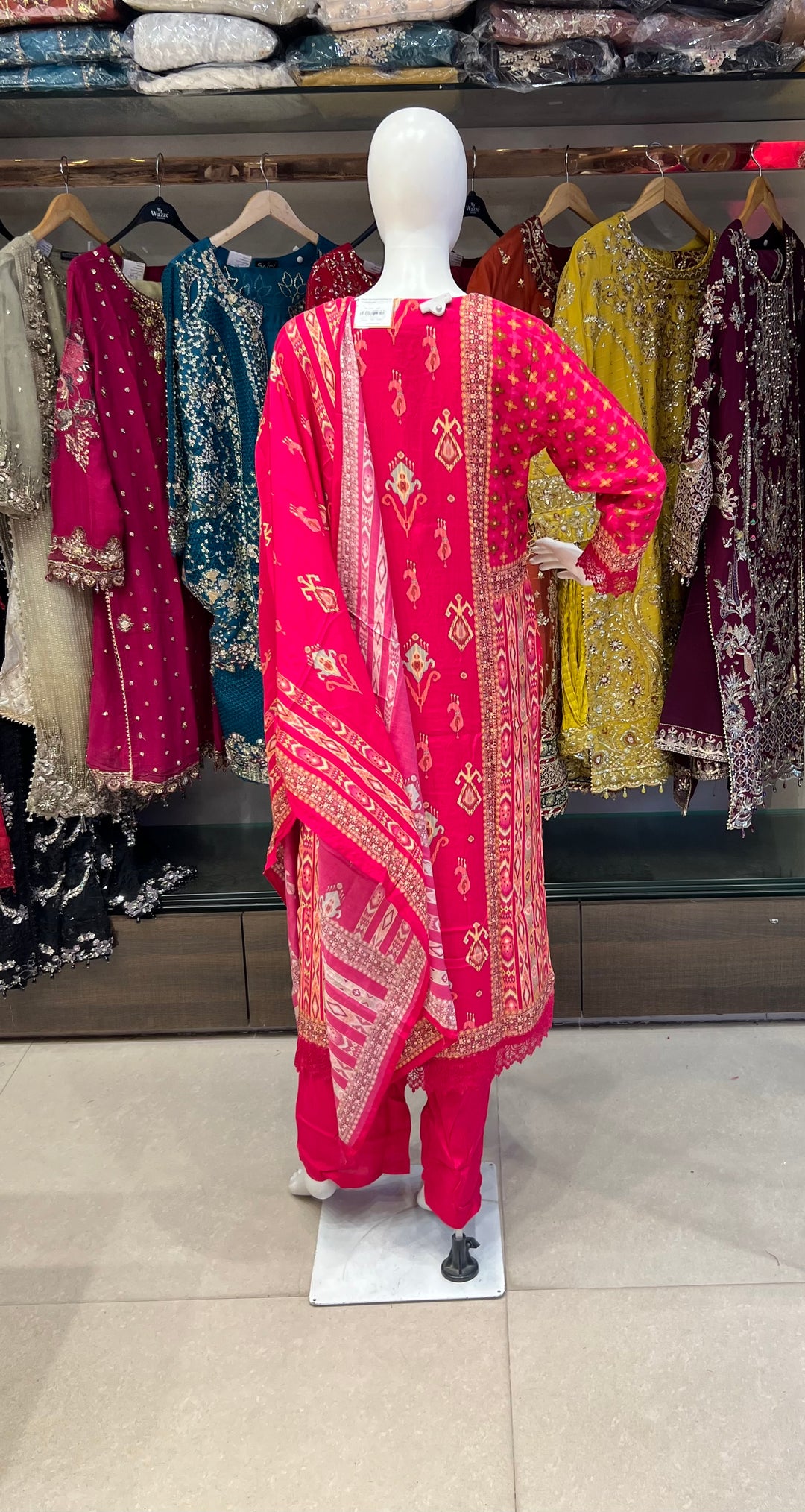 PURE MUSLEEN EMBROIDERY  WORK DESIGNER SUIT (3XL) - IKFQU08