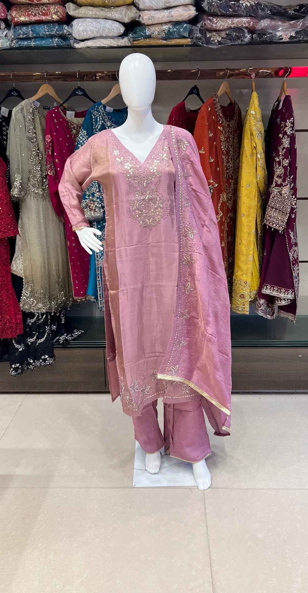 EMBROIDERY  WORK DESIGNER SUIT (3XL) - IKFQU05