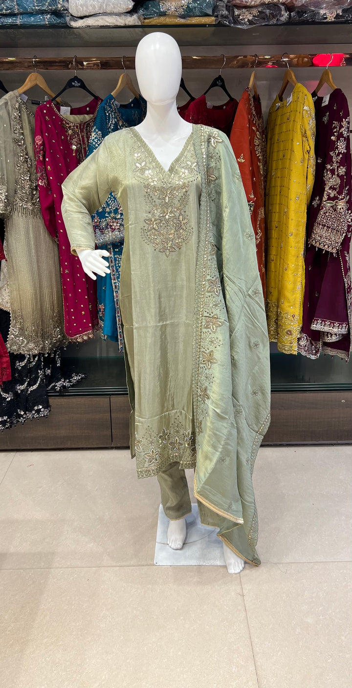 EMBROIDERY  WORK DESIGNER SUIT (3XL) - IKFQU07