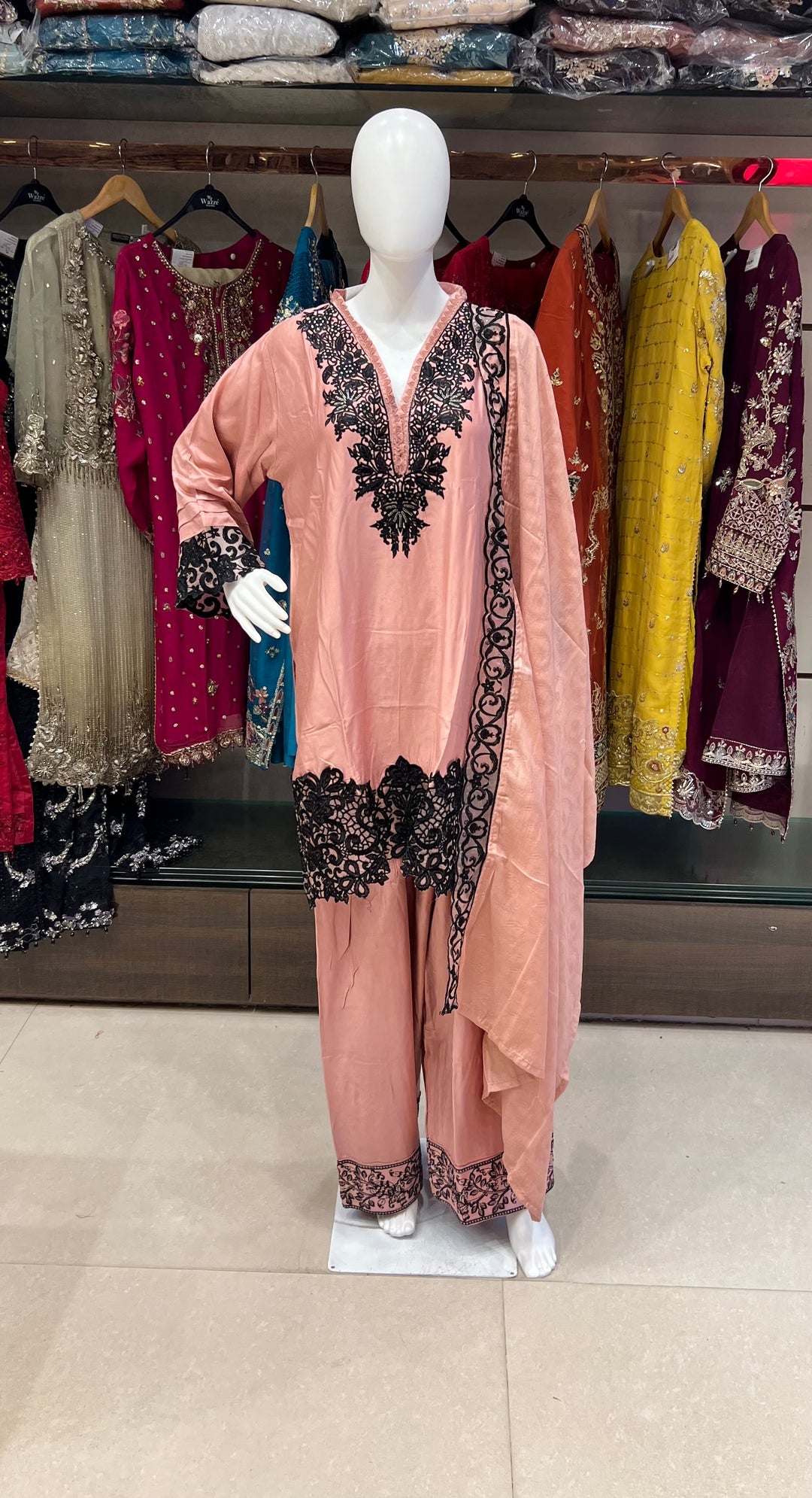 EMBROIDERY  WORK DESIGNER SUIT (3XL)- IKFQU11