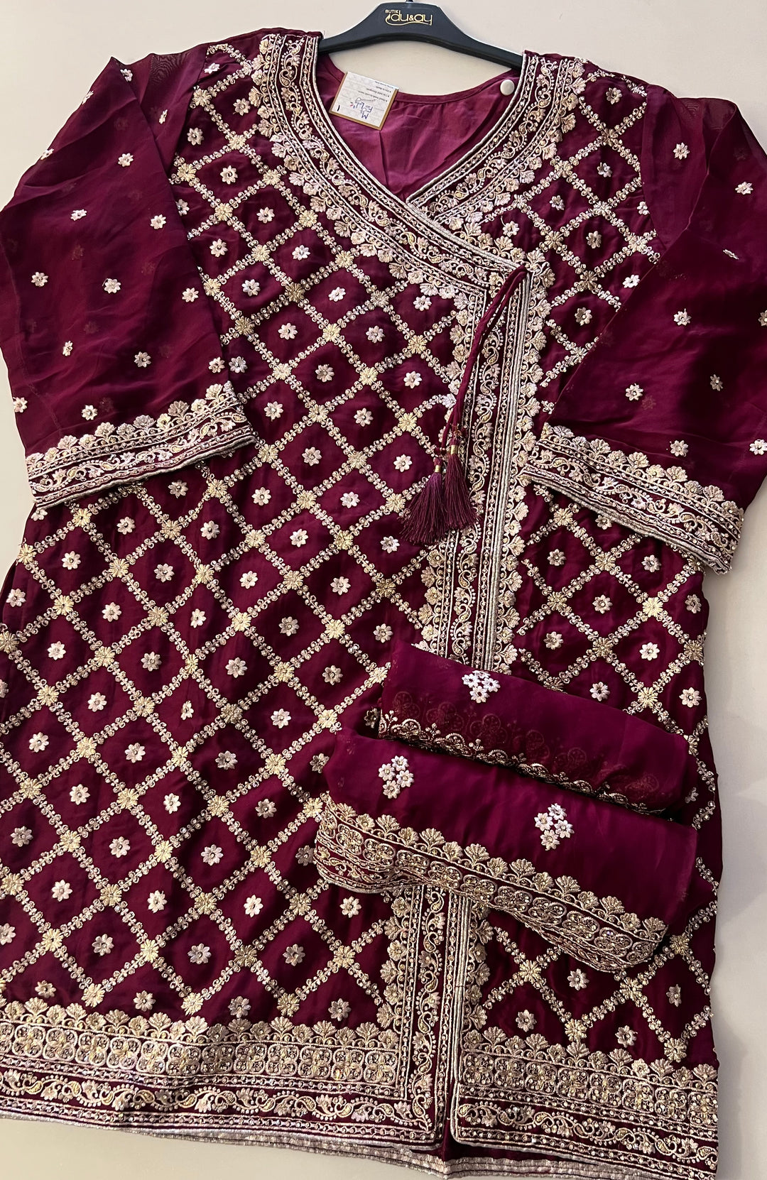 ZARI WORK DESIGNER SUIT  - IKFQT01