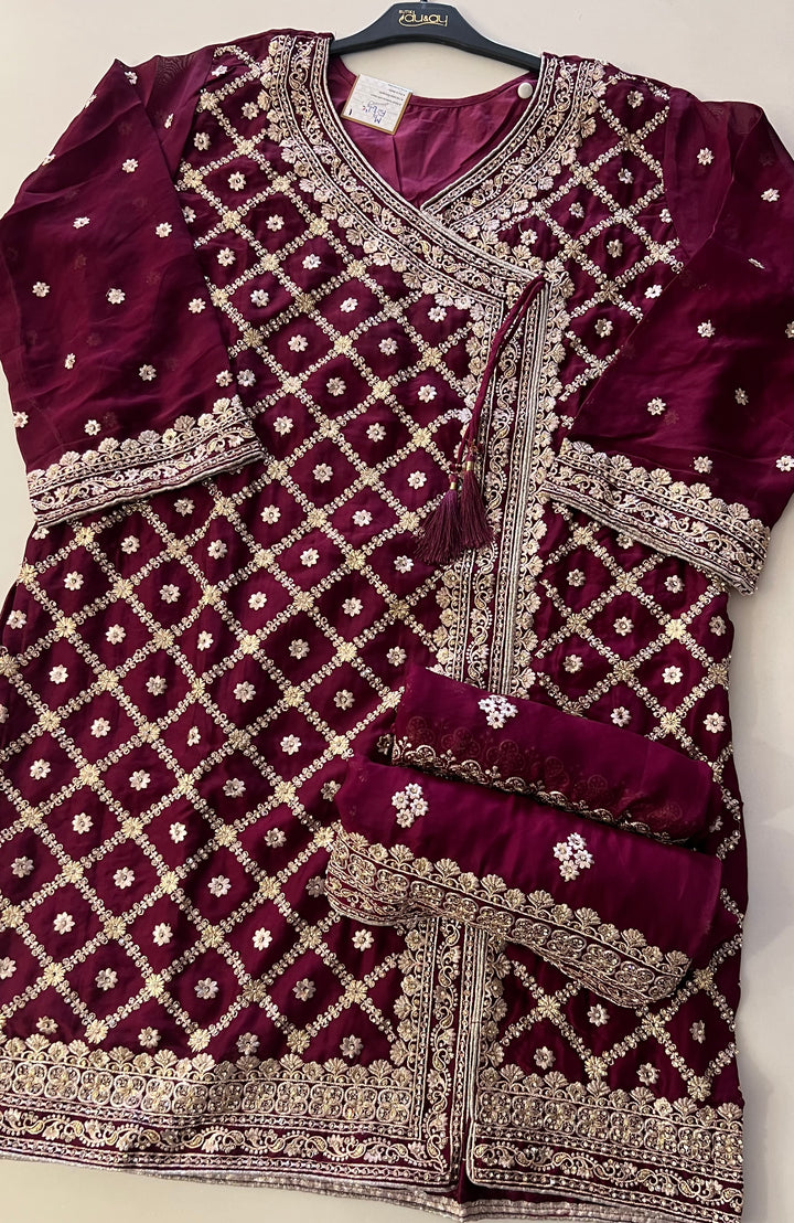 ZARI WORK DESIGNER SUIT  - IKFQT01