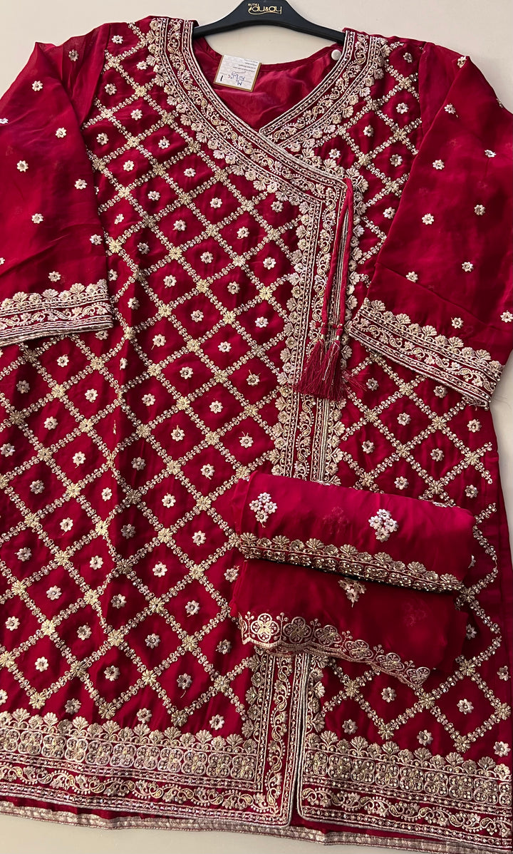 ZARI WORK DESIGNER SUIT  - IKFQT01